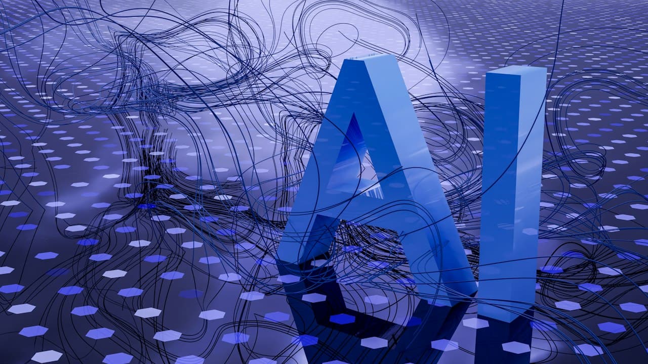 Abstract AI and neural network visualization