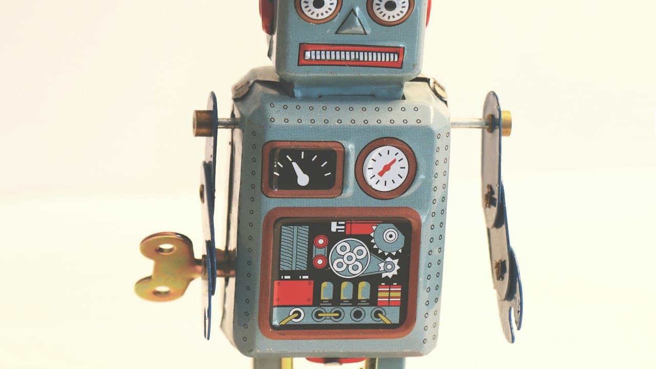Humanoid robot standing in a modern indoor space