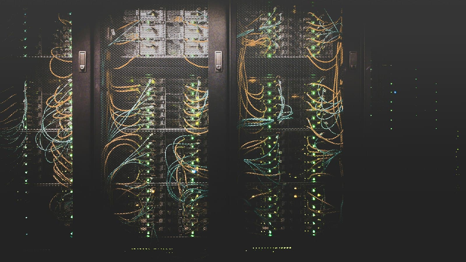 Data center corridor suggesting large-scale knowledge infrastructure
